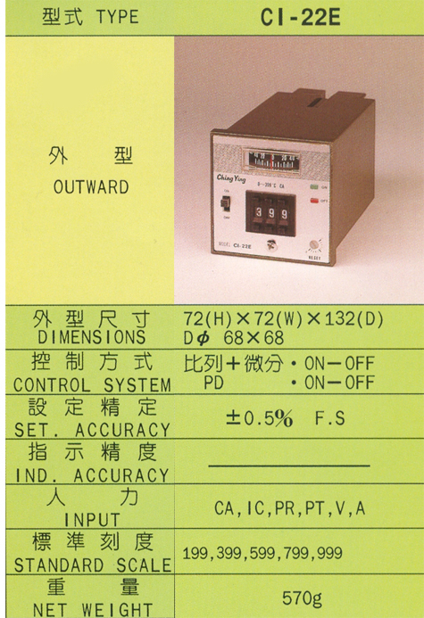CI-22E溫度控制器